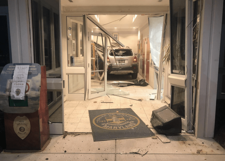 crashing vehicle