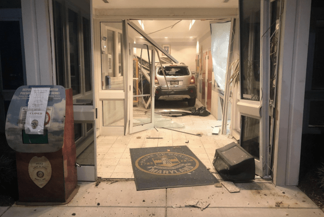 crashing vehicle