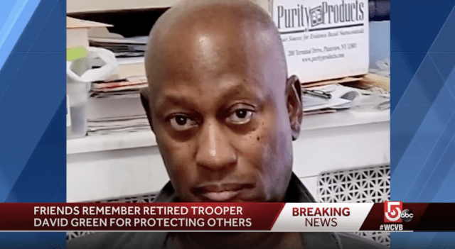 Retired Trooper David Green of the Massachusetts State Police was killed Saturday by a gunman in Winthrop.