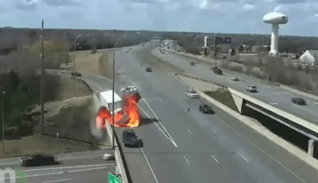 cargo truck explodes
