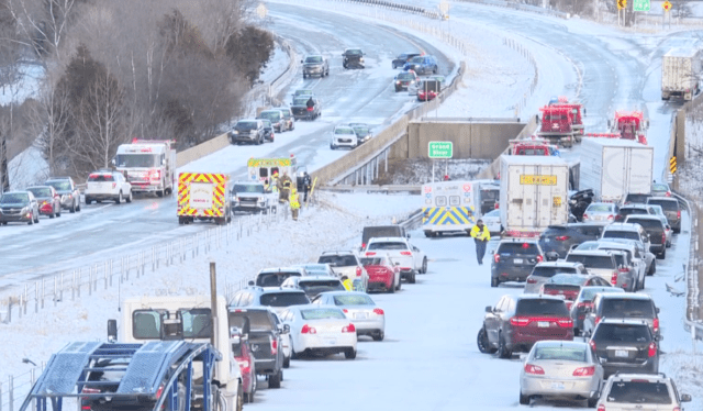 massive 150 car pileup