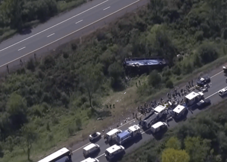 bus carrying high school band