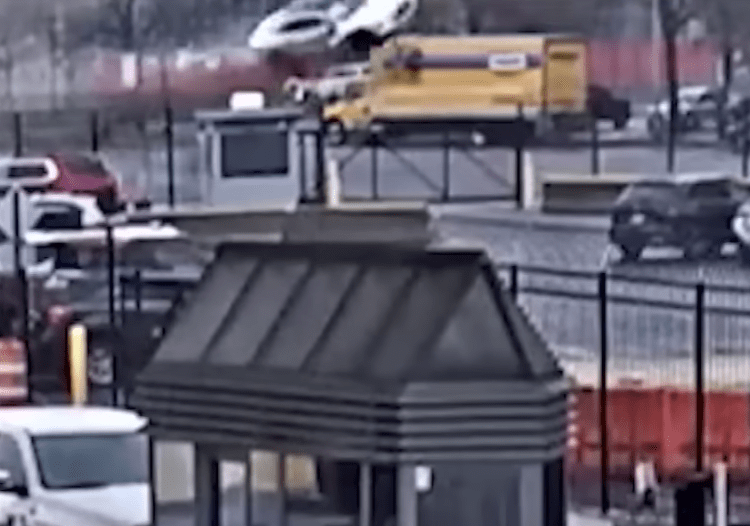 car goes airborne