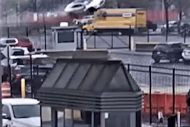 car goes airborne