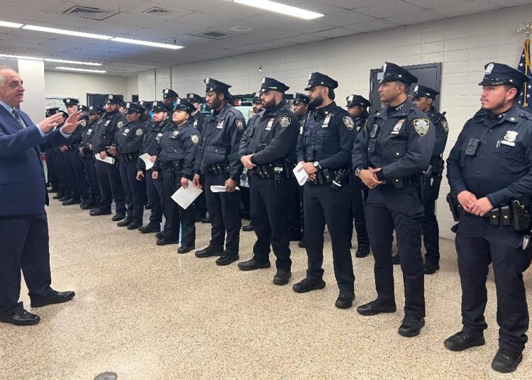 Vincent J. Bove speaking at NYPD 75th Precinct