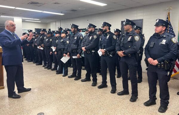 Vincent J. Bove speaking at NYPD 75th Precinct