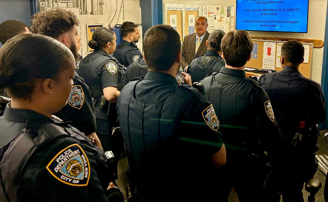 Vincent J. Bove, NYPD Honorary Law Enforcement Motivational Speaker, addresses officers at Transit District 4 on May 7, 2025 during an ethical leadership briefing. In a profession defined by responsibility and sacrifice, leadership grounded in character, ethics, and emotional fortitude strengthens those who serve and reinforces the trust placed in them by the communities they protect. (Reawakening America LLC)