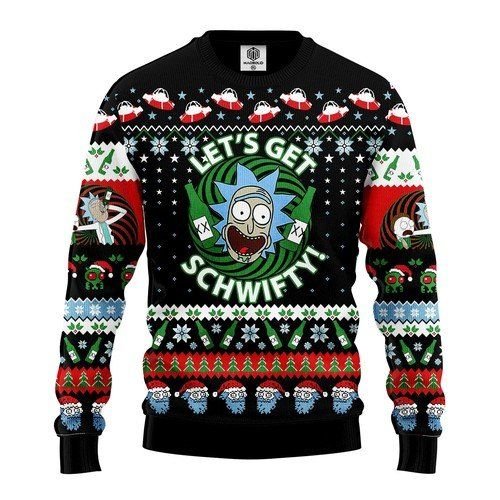 Rick And Morty Let’s Get Schwifty For Unisex Ugly Christmas Sweater