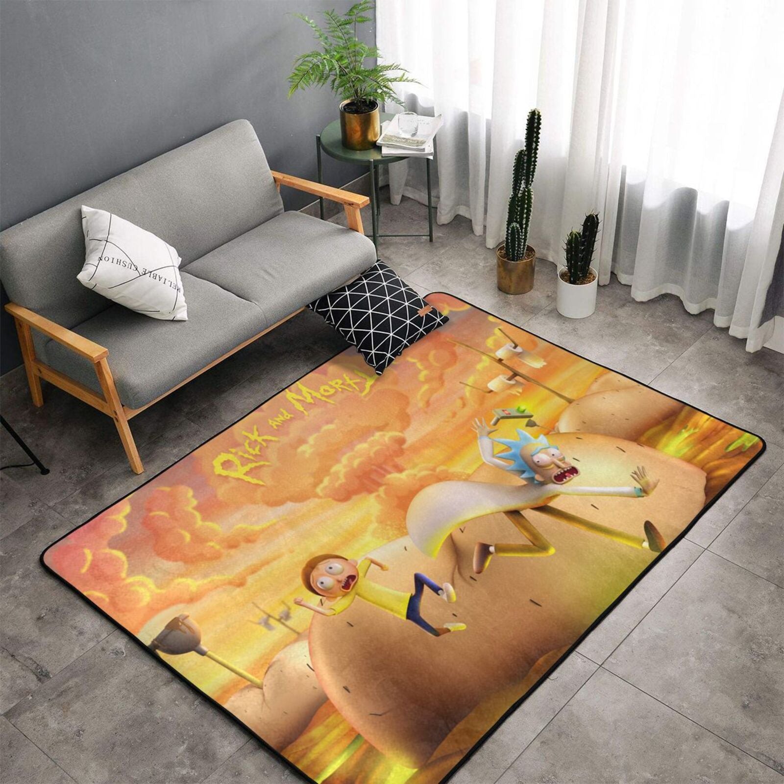 rick and morty anime facecloth nonslip floor mat 60x39in 1654833202589