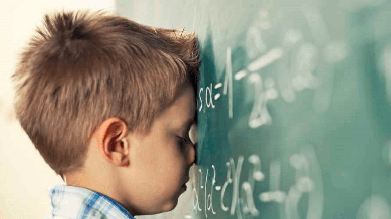 A student struggling in Math.