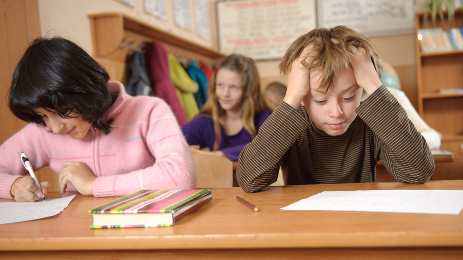A student struggling in Math.