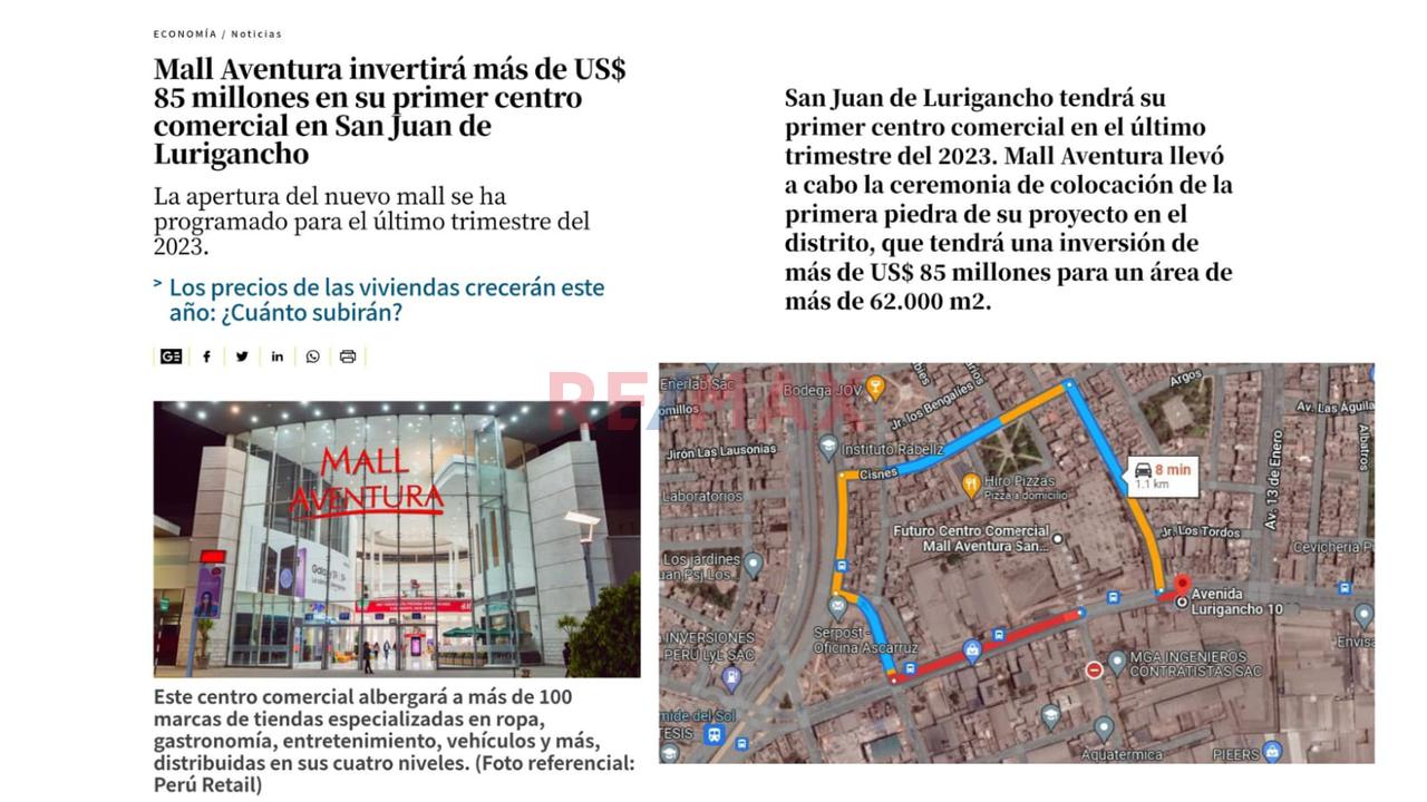 Oportunidad Para Inversionistas! Se Vende Terreno Frente Al Proyecto 2023 Del Mall Aventura De Sjl - 4