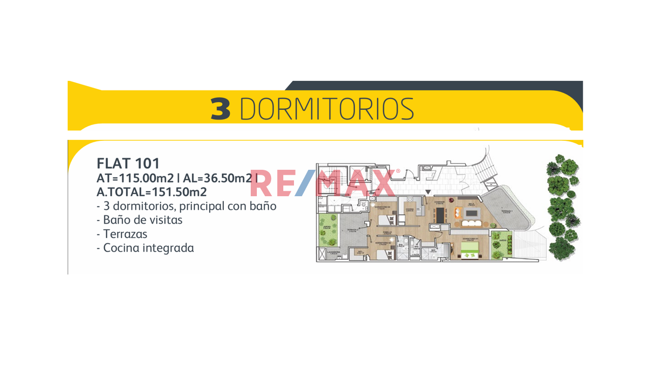 Departamento En Barranco-Miraflores: Flat 3 Dorm. 151.50M2 Con Vista A Parque — foto 2