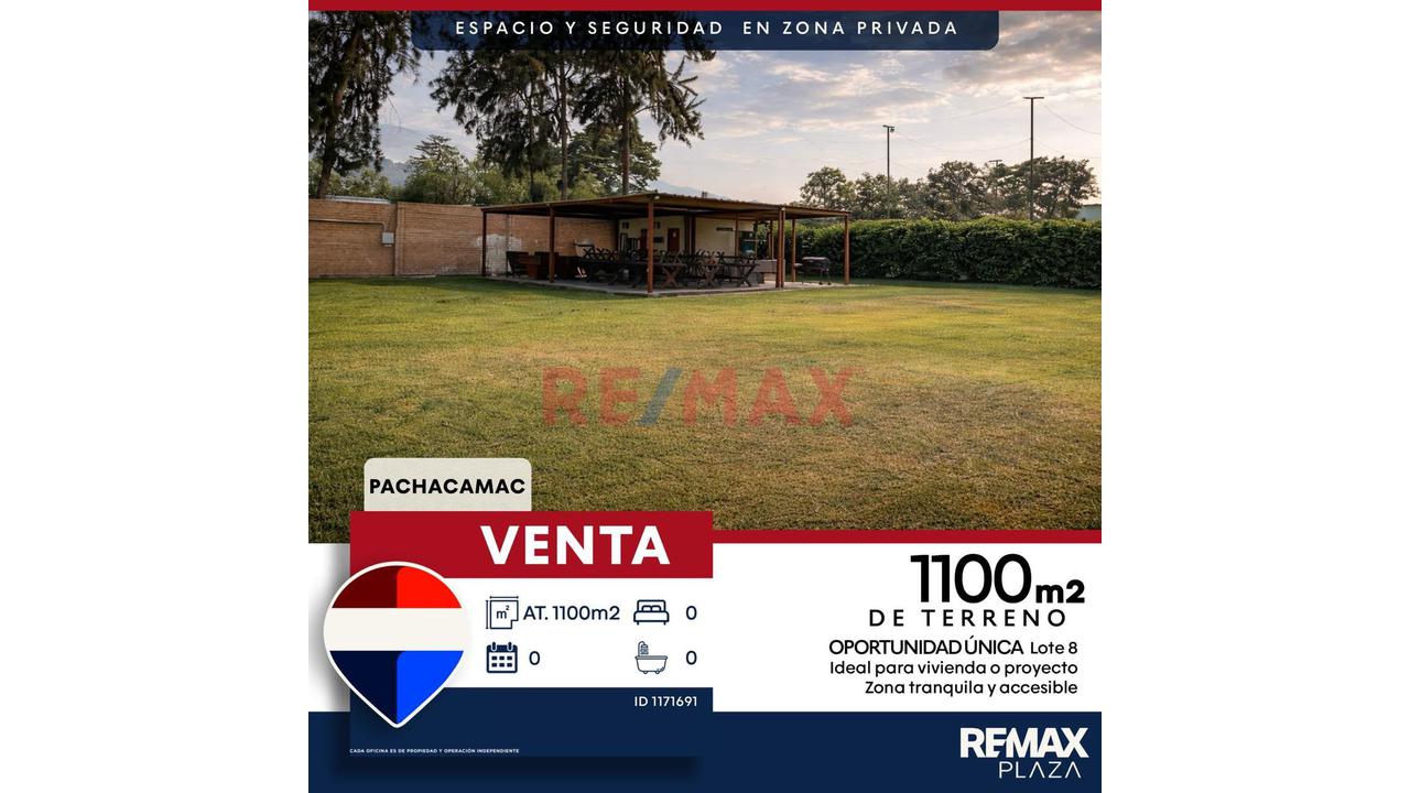 Vendo 1 Terreno 1,100.55M2 Lote 8 Calle 4 Pachacamac A 1/2 Cdra 3 Cuadras Del Colegio Euroamericano — foto 12