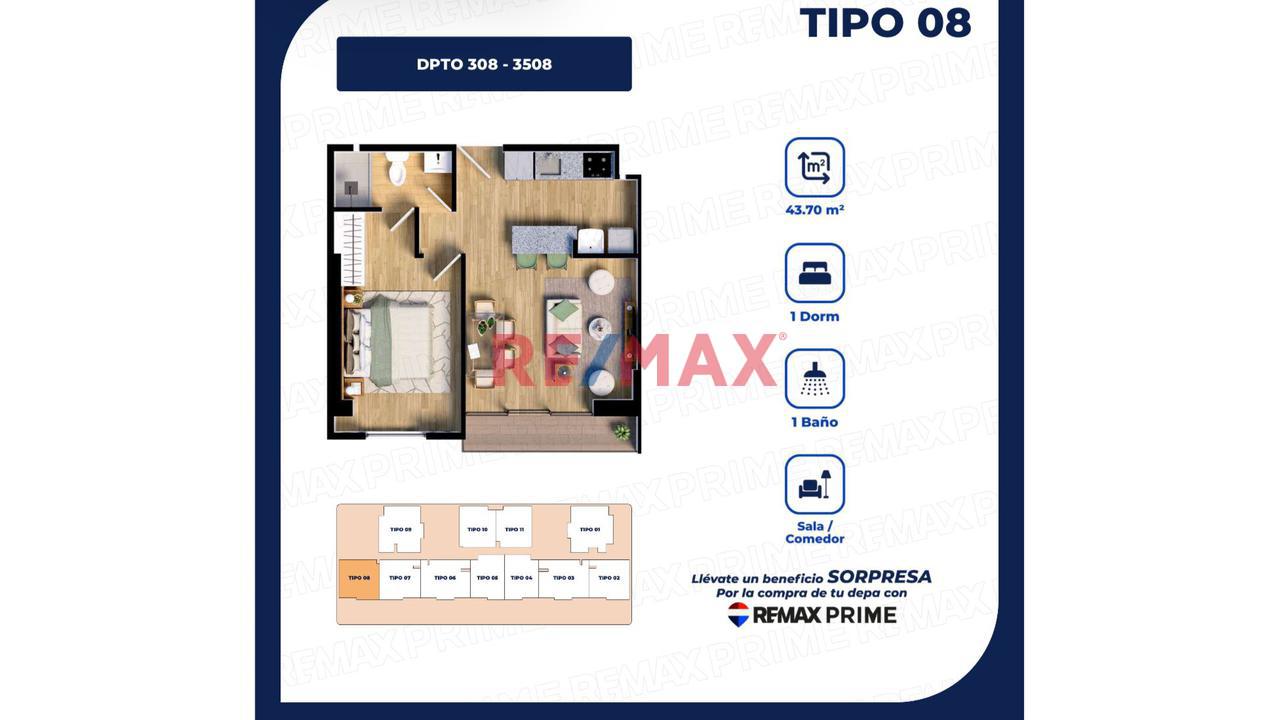 Departamento 43 M2 Estreno Surquillo