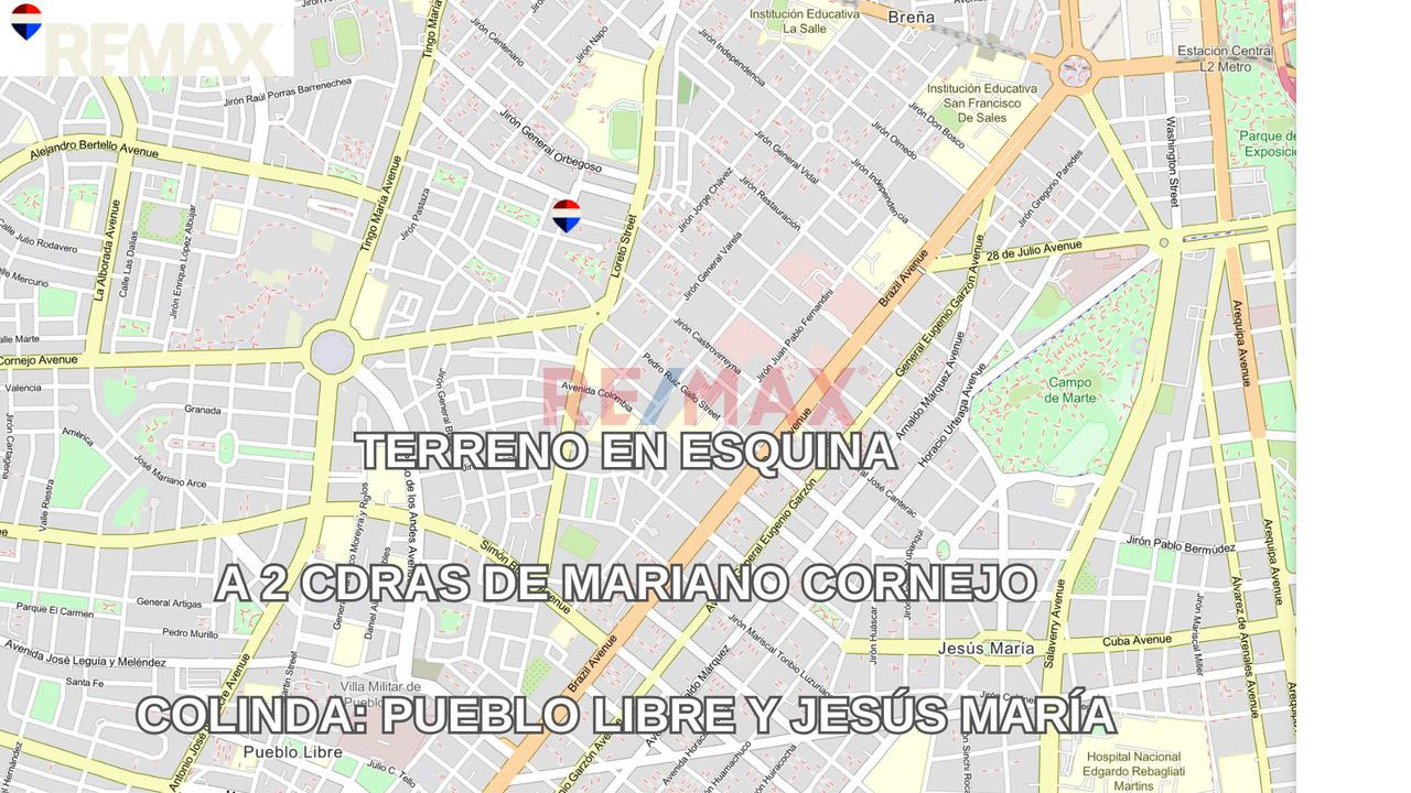 Terreno Venta Esquina - 426Mt2 - 11 Pisos Como Vis - A 2 Cdras De Pueblo Libre - 7
