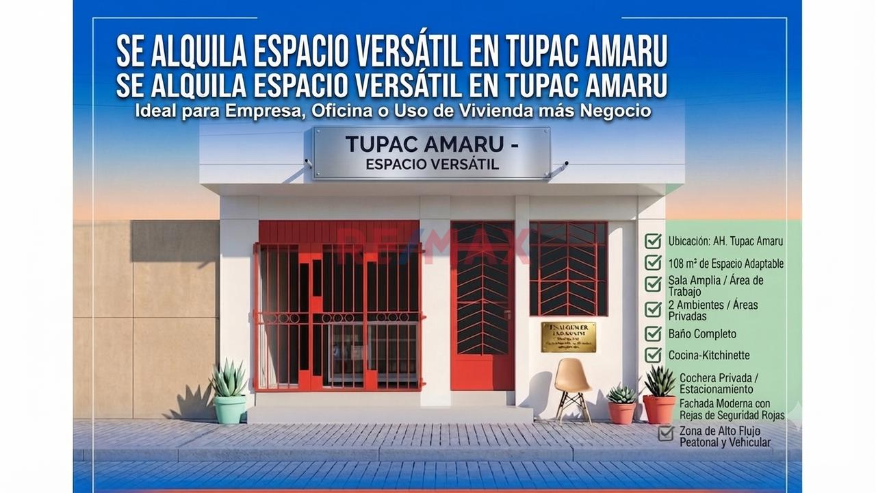Local Comercial Y Vivienda: 108 M² En Ah Tupac Amaru – ¡Ideal Para Tu Negocio!