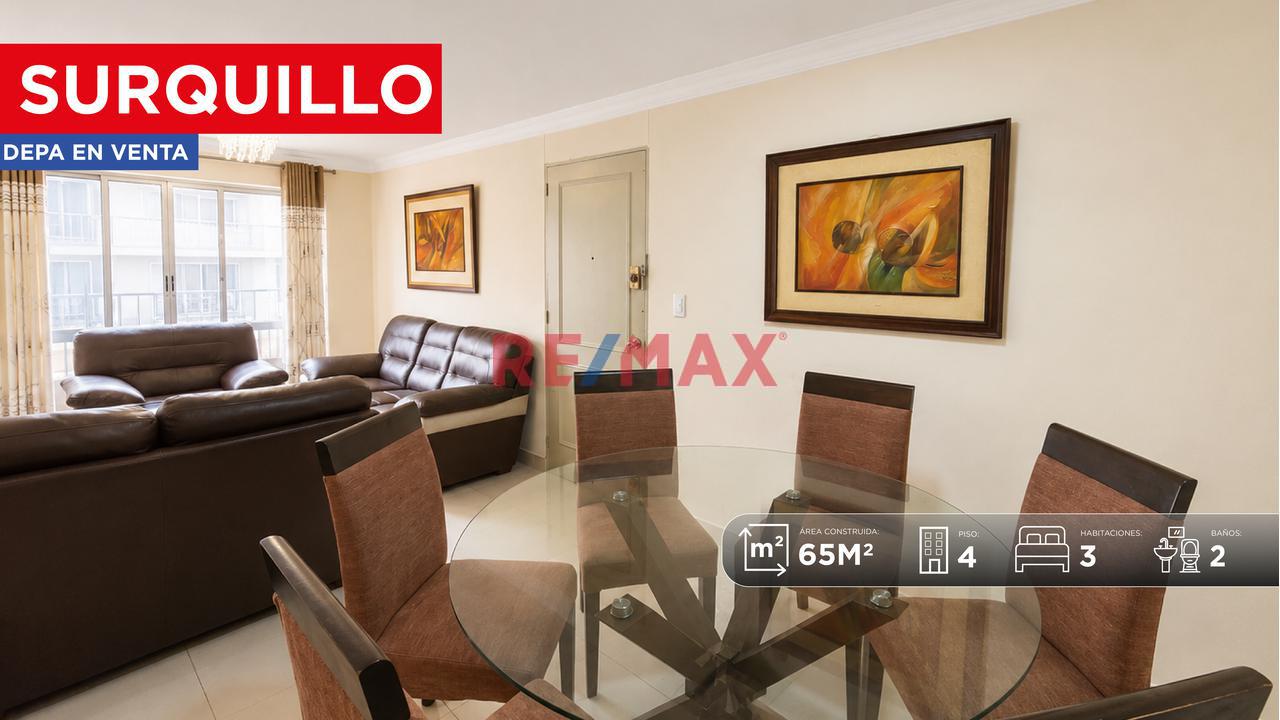 Departamento En Venta En Surquillo Con 3 Dormitorios Cerca De Miraflores Y San Isidro