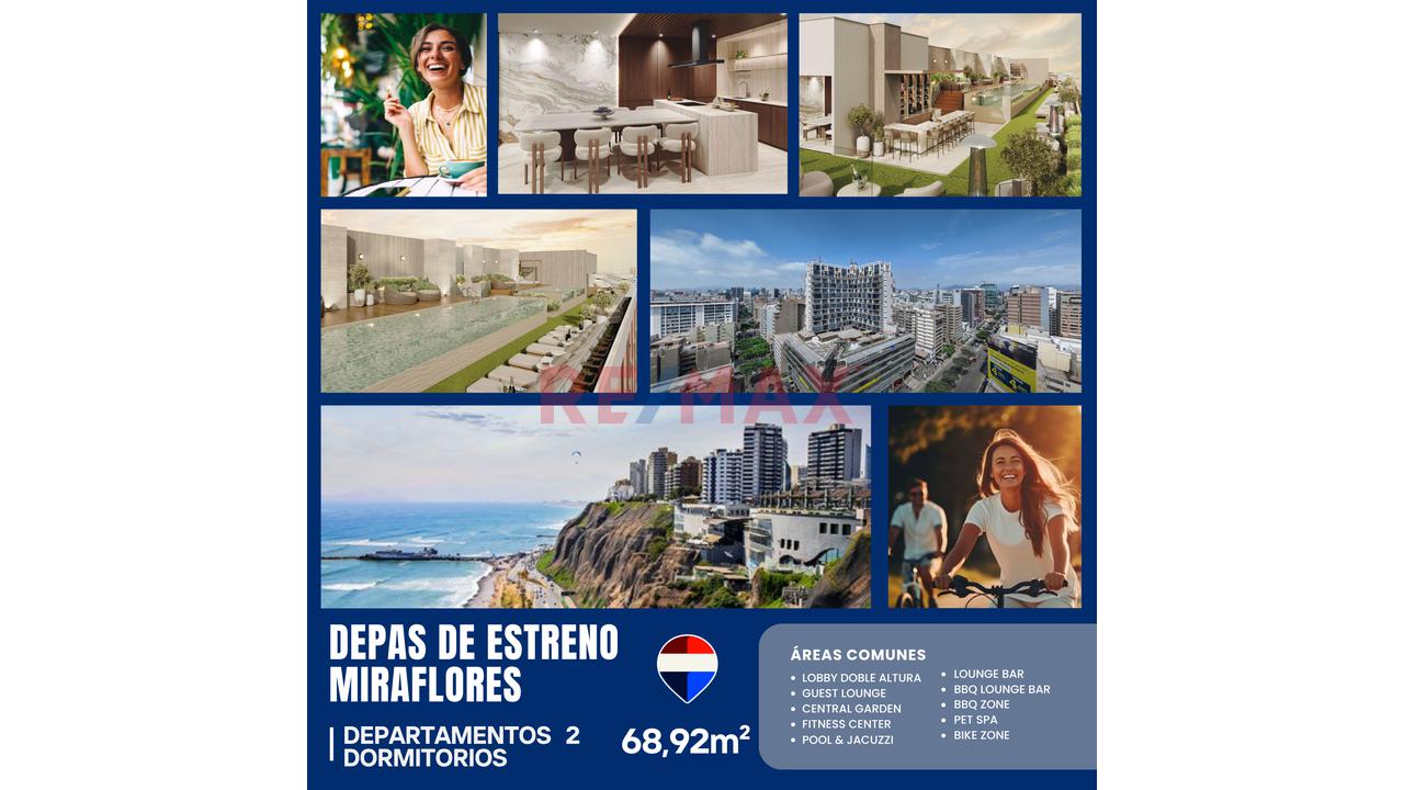 Flats 2 Dormitorios En Miraflores
