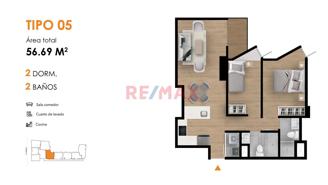 Venta Departamento Flat Magdalena