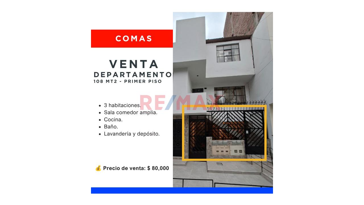 Venta De Departamento Dúplex Con Muy Buena Ubicación En Comas - 1