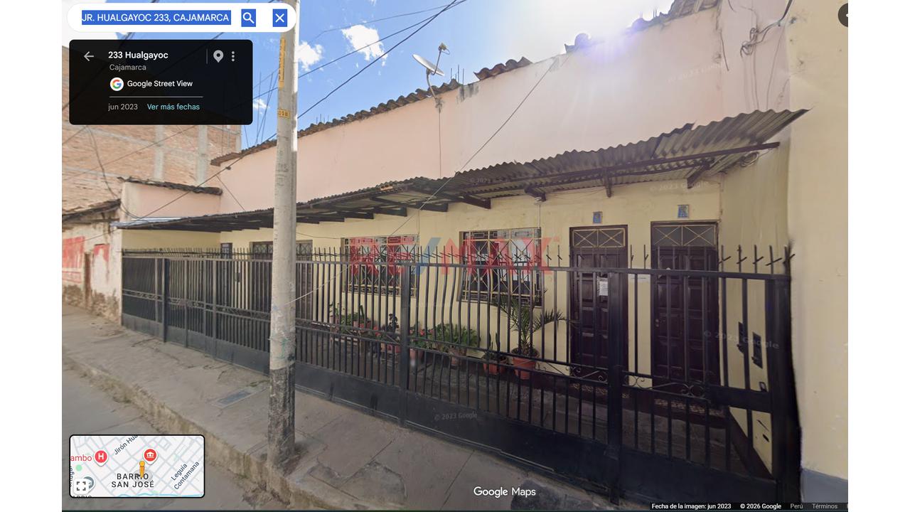 Se Vende Casa De 448.75 M2, Jr. Hualgayoc Nro 233, Barrio San José, Cajamarca - 1