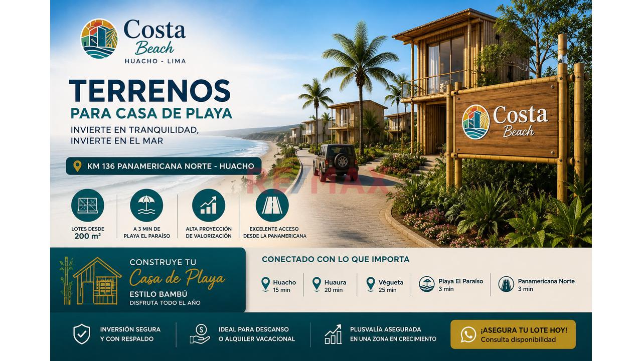 Terreno Para Casa De Playa O Campo En Huacho