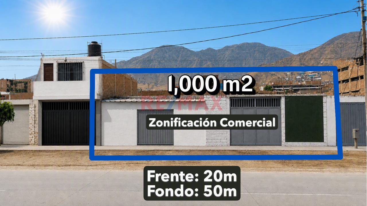 Vendo Terreno En Avenida Con Zonificacion Cz - 1000 M2 - Manchay