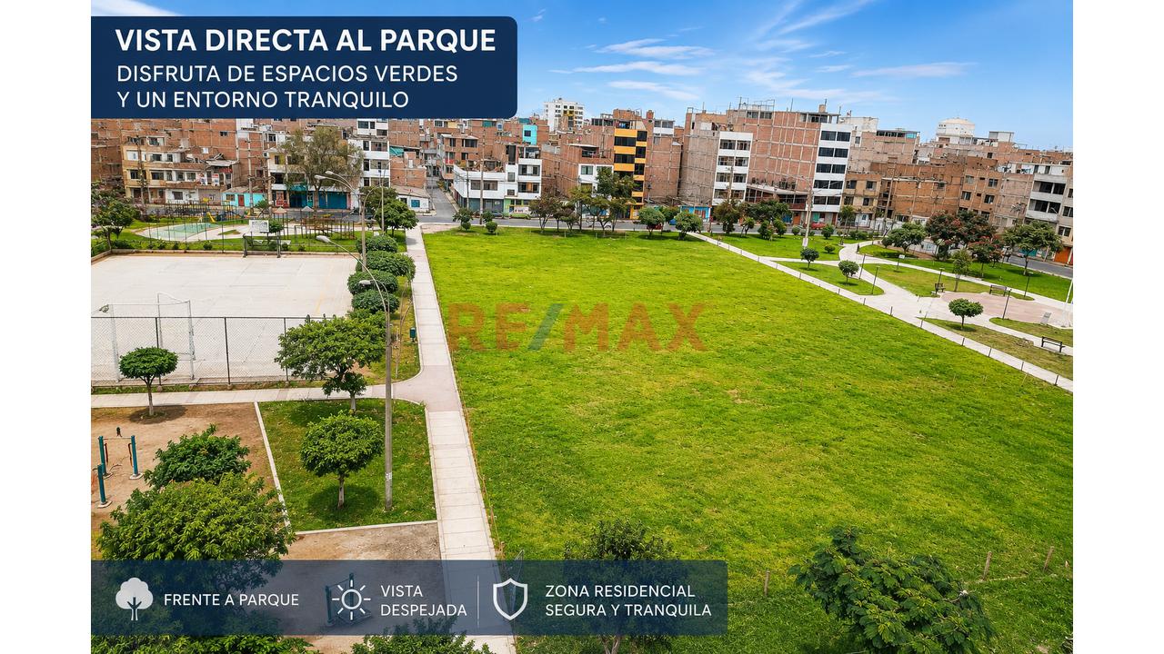 Minidepartamento De 2 Dormitorios En 2.º Piso Frente A Parque – Los Olivos | S/ 900
