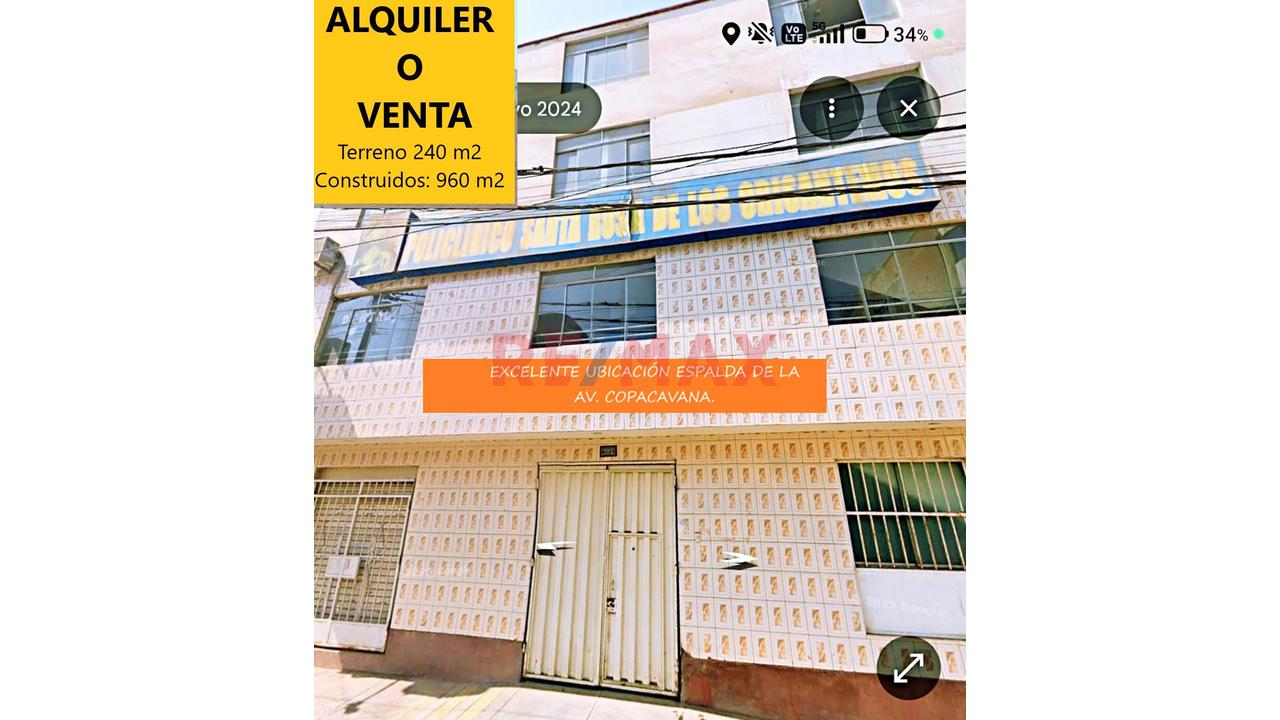 Puente Piedra- Ideal Policlínico I3. 960 M2 Construidos (4 Pisos). Por Mercado Huamantanga