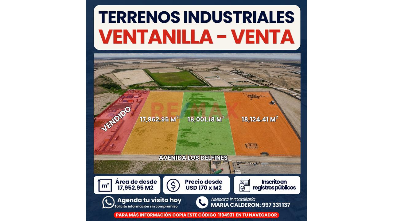 Vendo Terreno Industrial  En Pachacutec Ventanilla 17,952.95M2 - 4