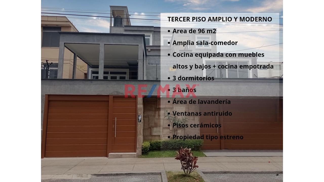 🏡 Amplia Vivienda En El 3Er Piso En San Borja