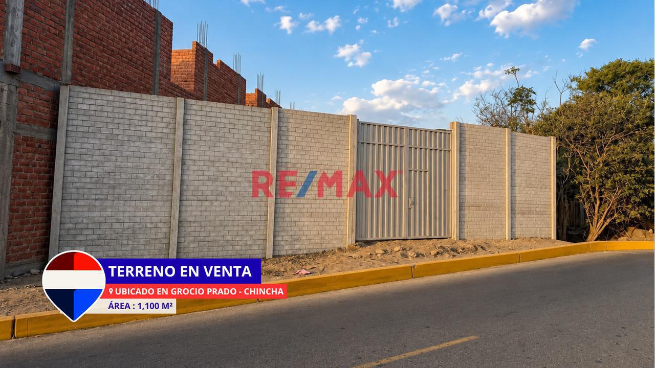 Amplio Terreno En Venta De 1,100 M² Cercado Y Con Portón En Grocio Prado - Chincha - 1