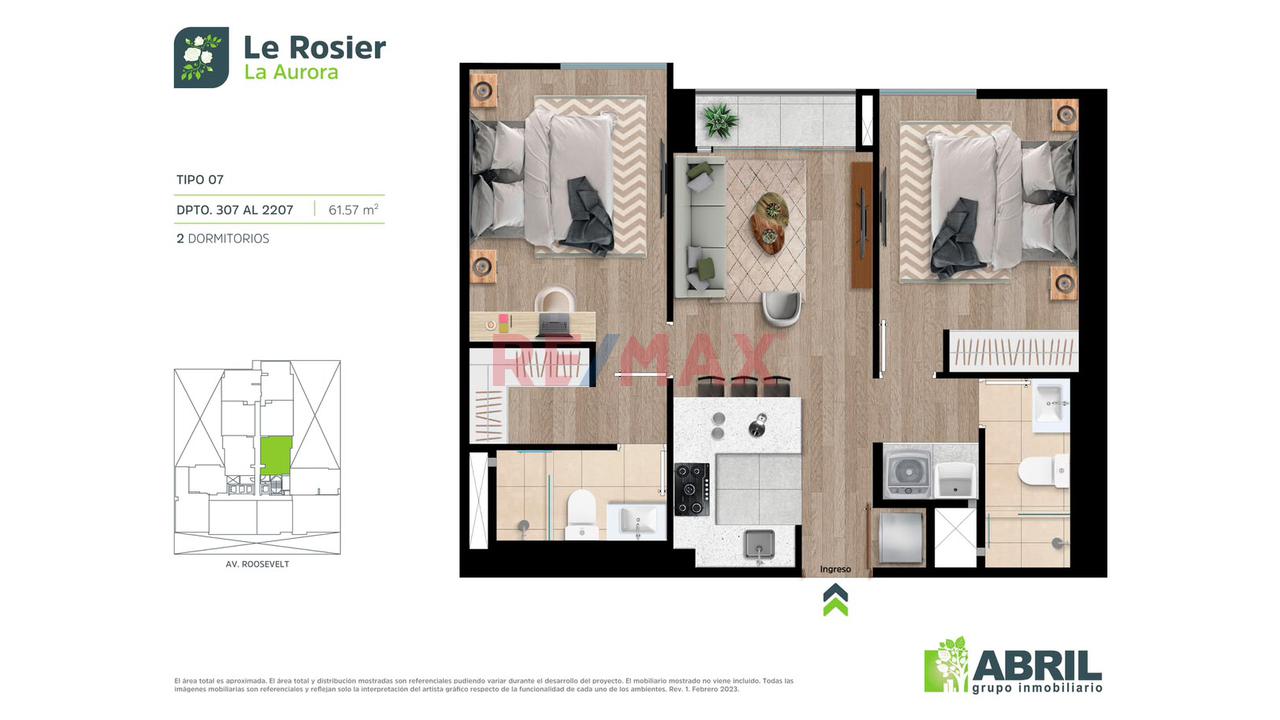 ✨ Vive En El Piso 18 Con Una Hermosa Vista Exterior | Departamento En Alquiler Con 2 Dormitorios En La Aurora – Miraflores✨ — foto 12