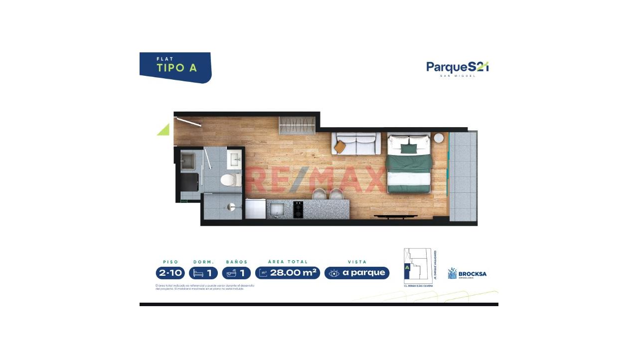 ¡Departamentos De Estreno Frente A Parque En San Miguel! | 1 Habitación + Vista Exterior — foto 2