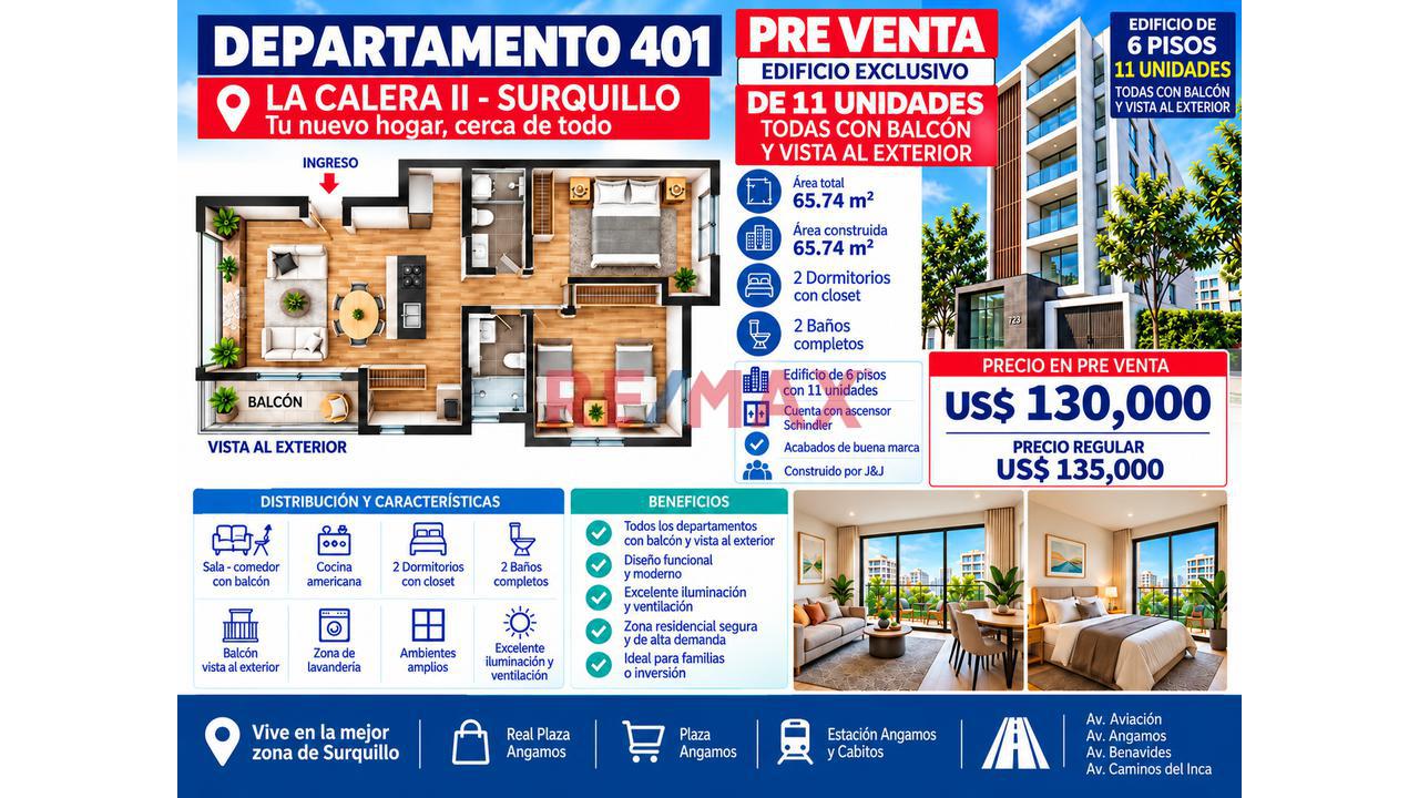 Lindo Proyecto En La Calera De La Merced Ii - Departamento 401 Área 65.74 M2