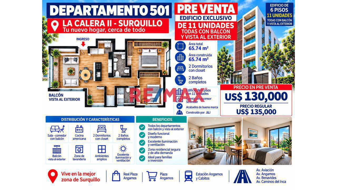 Lindo Proyecto En La Calera De La Merced Ii - Departamento 501 Área 65.74 M2