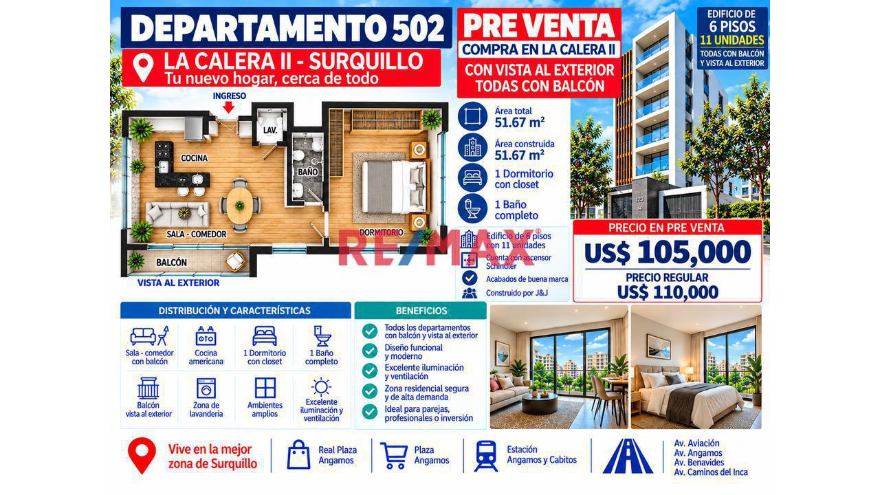 Lindo Proyecto En La Calera De La Merced Ii - Departamento 502 Área 51.67 M2