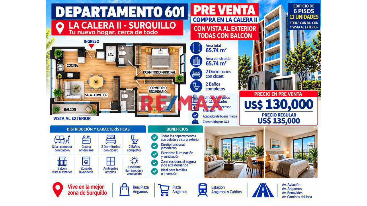 Lindo Proyecto En La Calera De La Merced Ii - Departamento 601 Área 65.74 M2