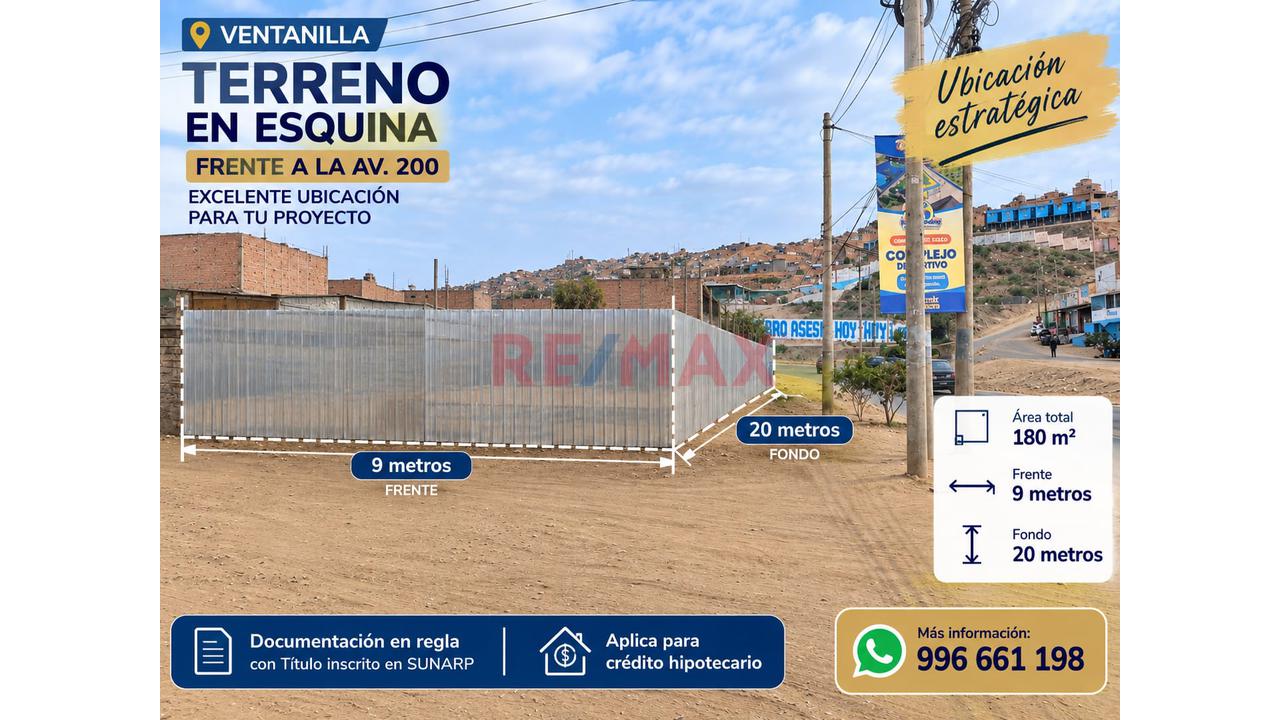 Terreno En Esquina Frente A La Av. 200 – Ventanilla
