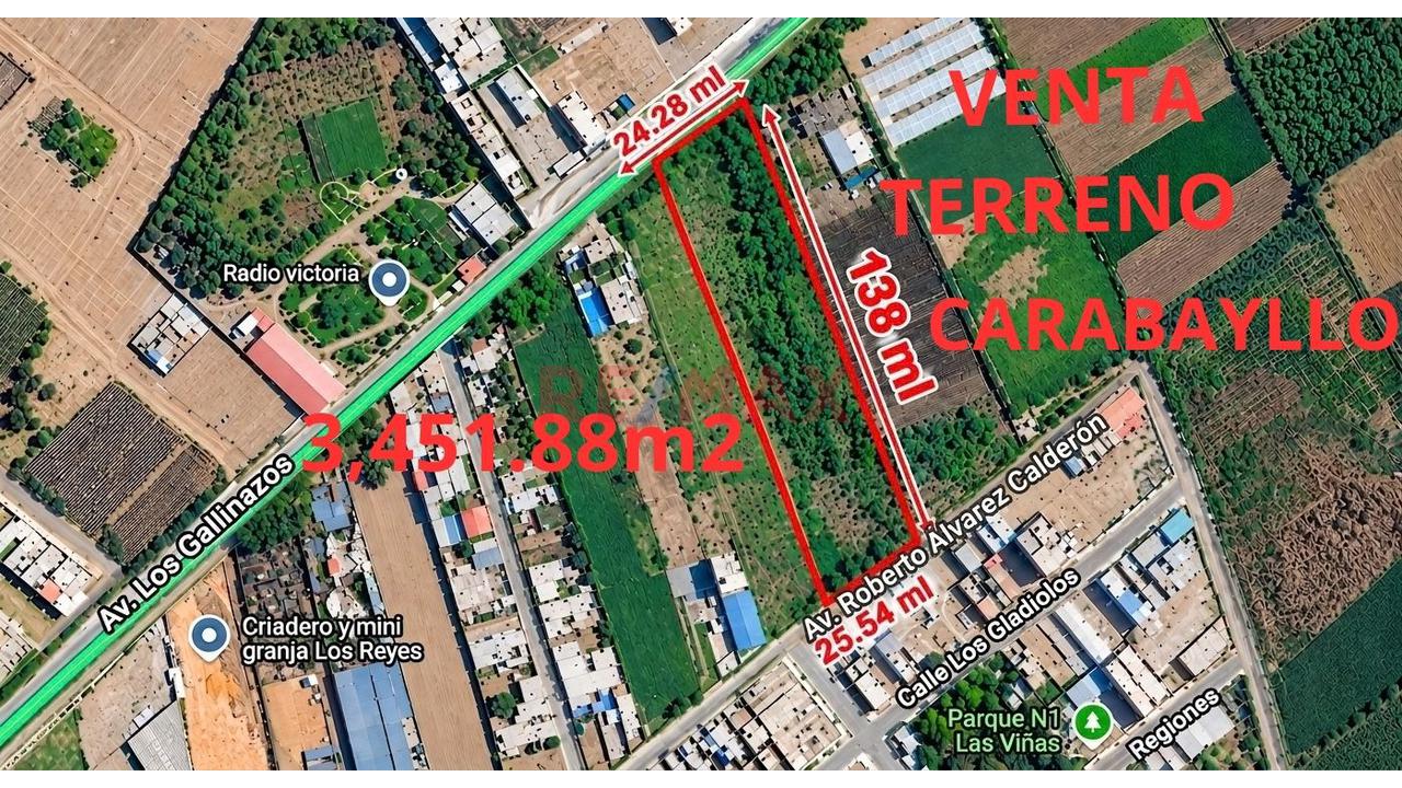 Venta Terreno Carabayllo 3,451.88M2 - 3