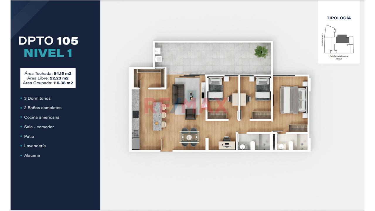 Proyecto Residencial Aura - Sachaca, Flat 105 - 2
