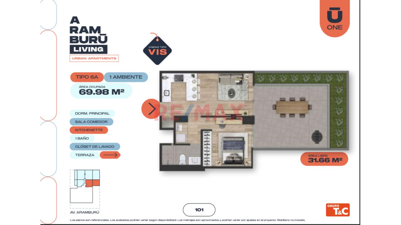 🏡 Nuevo Moderno Flat De 1 Dormitorio Con Patio Y Terraza | 70 M² | Av. Andrés Aramburú San Isidro