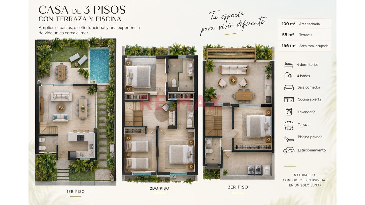 Casa De Playa De 3 Pisos Con Terraza Y Piscina Privada – Boulevard De Asia — foto 7