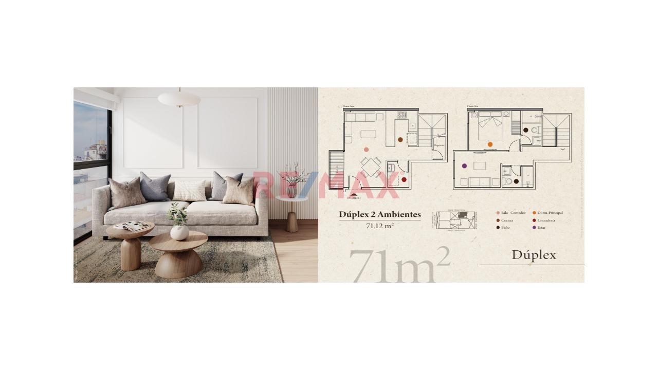 Departamento En Venta En Miraflores De Estreno De 71.12 M2 De 1 Dormitorio + Estudio