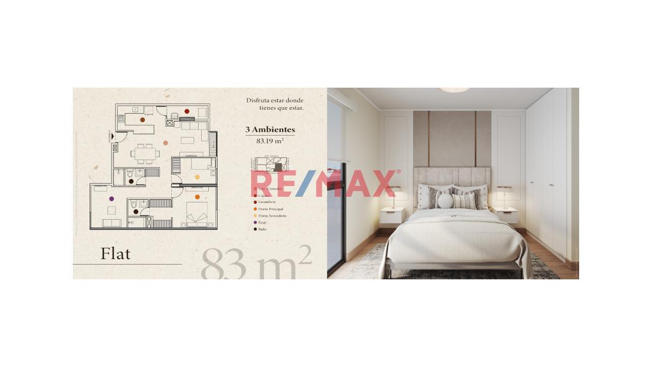 Departamento En Venta De Estreno En Miraflores 83.89 M2 De 2 Dormitorios + Estudio