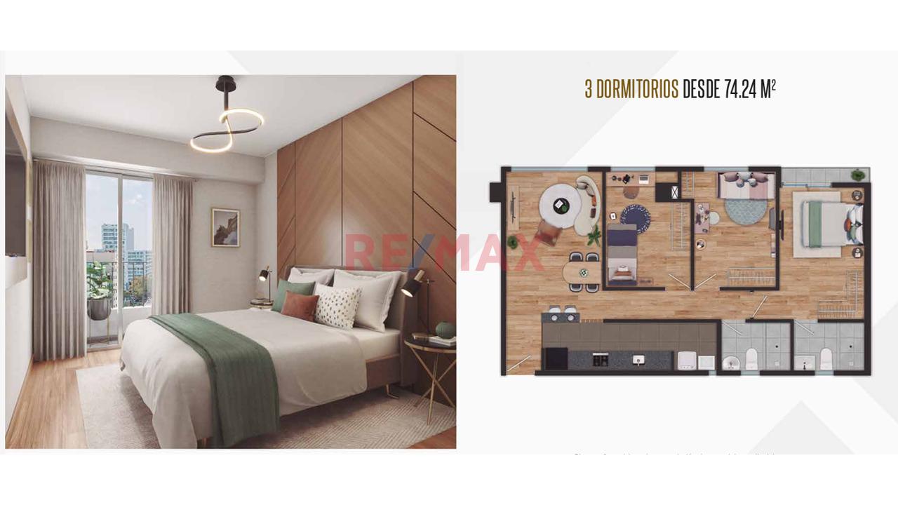 Departamento De Estreno En Pueblo Libre En Av. Bolivar De 3 Dormitorios