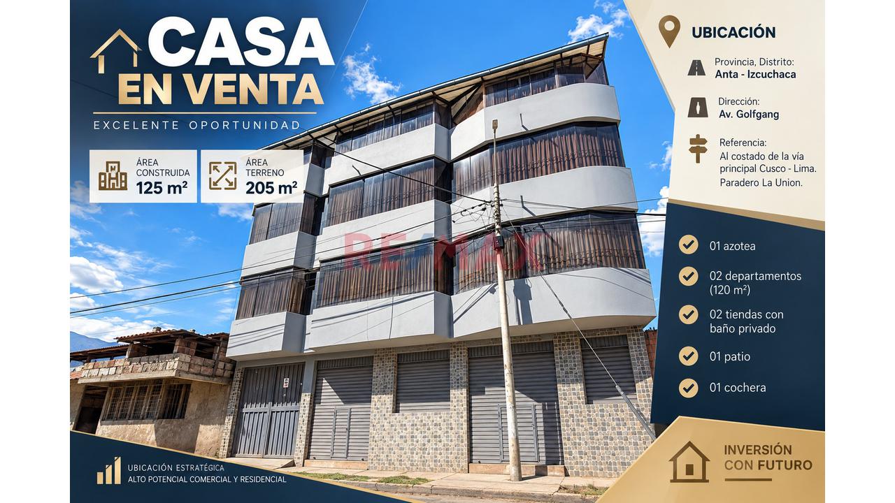 Casa En Venta – Ubicación Estratégica En Anta – Izcuchaca — foto 1