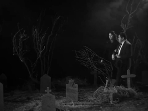 A video clip called Then, as two of his mourners left his final resting place.