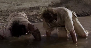 A video clip called When we get to my woman's place, she'll get us horses and clothes.